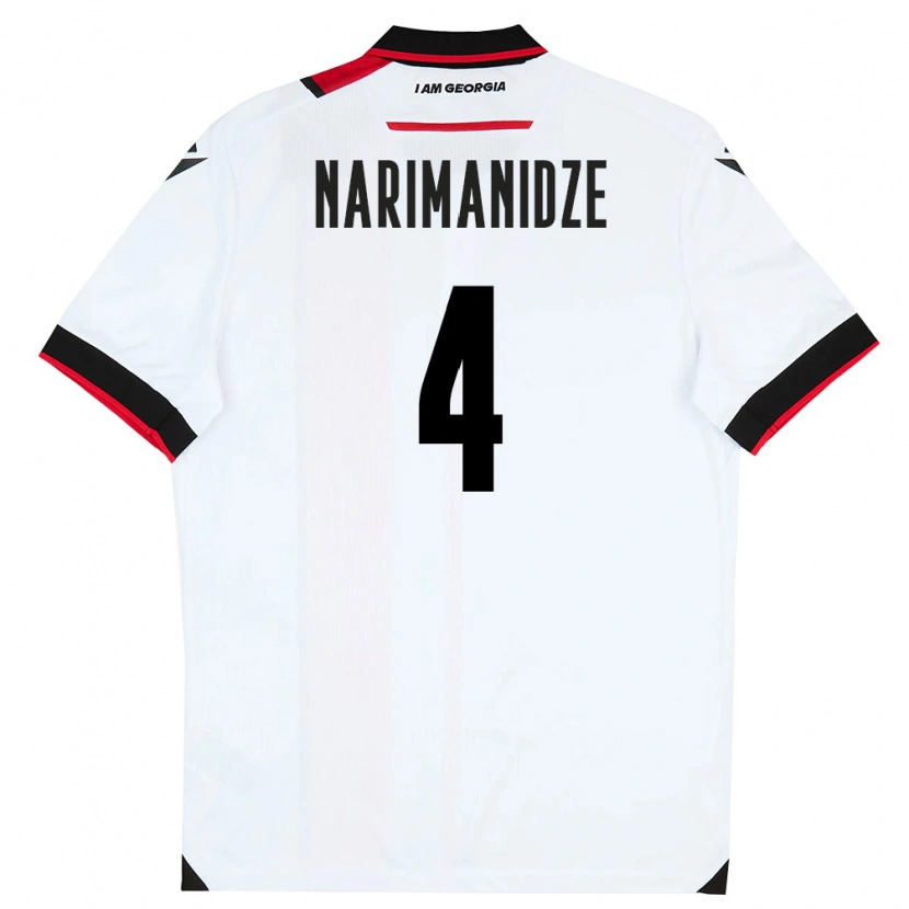 Danxen Barn Georgia Aleksandre Narimanidze #4 Vit Svart Röd Hemmatröja Matchtröjor 26-28 Tröjor T-Tröja