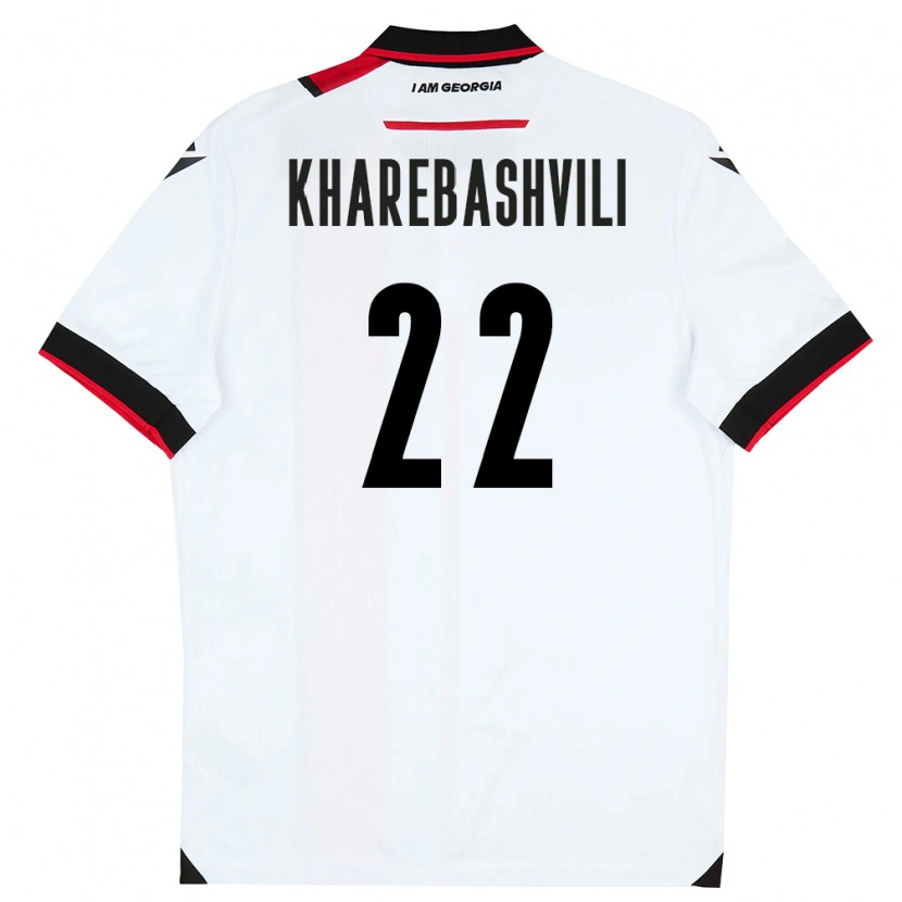 Danxen Barn Georgia Saba Kharebashvili #22 Vit Svart Röd Hemmatröja Matchtröjor 26-28 Tröjor T-Tröja