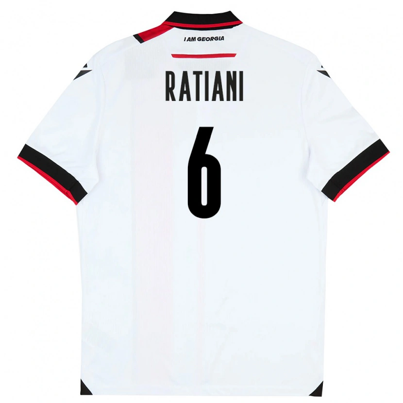 Danxen Barn Georgia Sandro Ratiani #6 Vit Svart Röd Hemmatröja Matchtröjor 26-28 Tröjor T-Tröja
