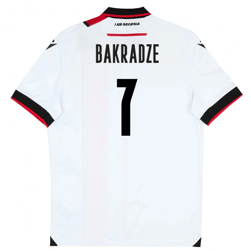 Danxen Barn Georgia Teona Bakradze #7 Vit Svart Röd Hemmatröja Matchtröjor 26-28 Tröjor T-Tröja