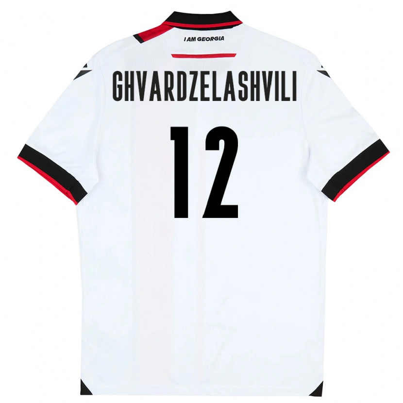 Danxen Barn Georgia Davit Ghvardzelashvili #12 Vit Svart Röd Hemmatröja Matchtröjor 26-28 Tröjor T-Tröja
