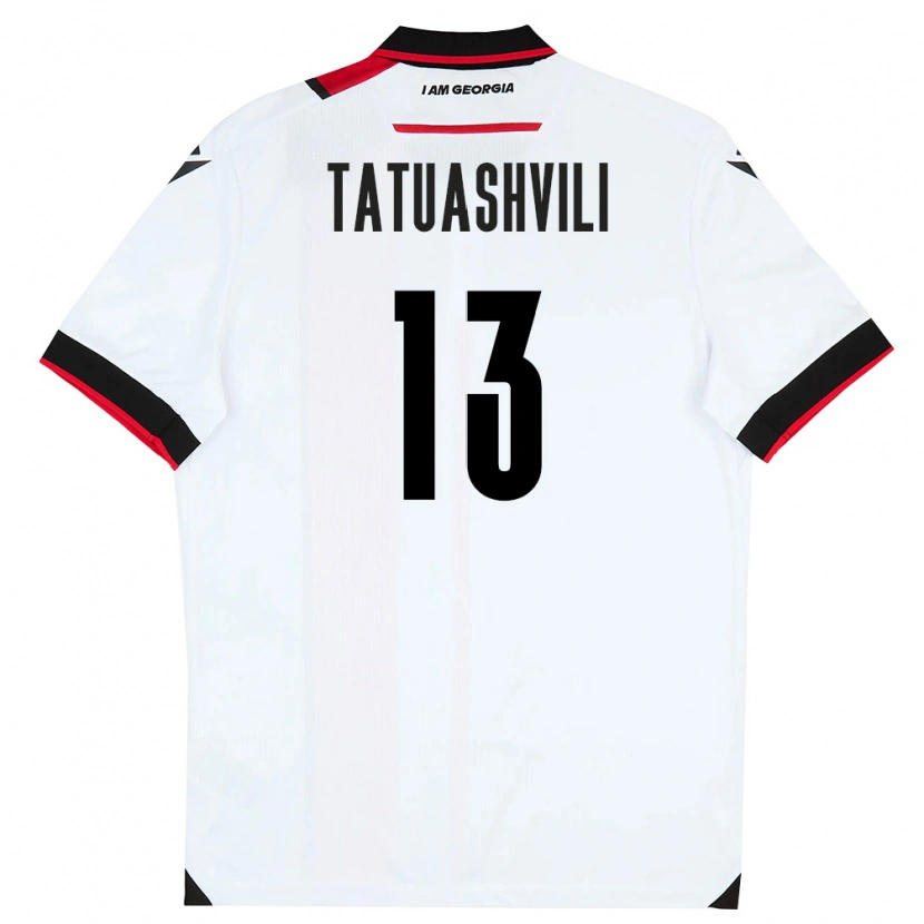 Danxen Barn Georgia Tamar Tatuashvili #13 Vit Svart Röd Hemmatröja Matchtröjor 26-28 Tröjor T-Tröja