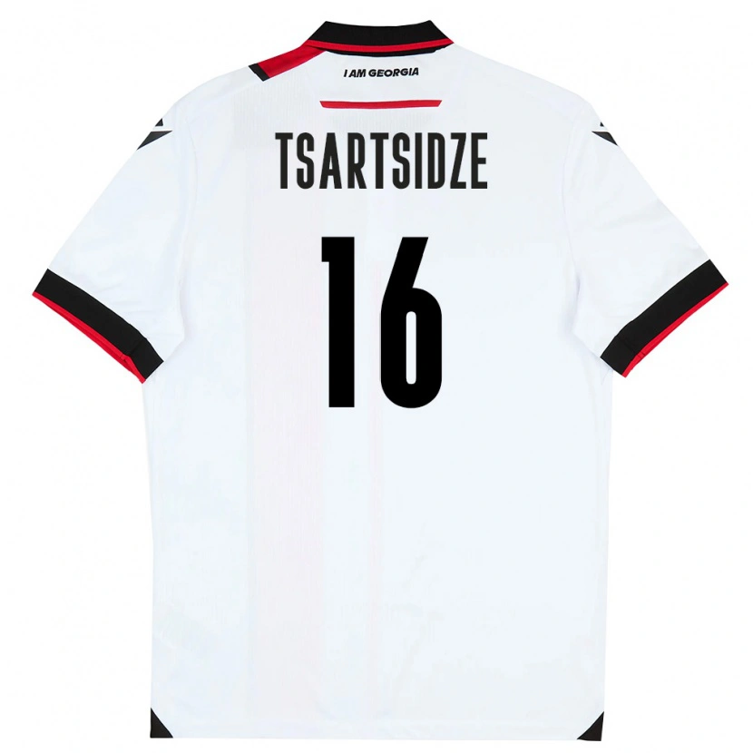 Danxen Barn Georgia Nikoloz Tsartsidze #16 Vit Svart Röd Hemmatröja Matchtröjor 26-28 Tröjor T-Tröja