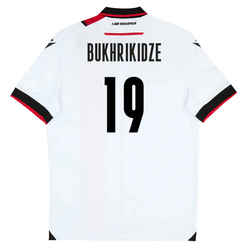 Danxen Barn Georgia Nino Bukhrikidze #19 Vit Svart Röd Hemmatröja Matchtröjor 26-28 Tröjor T-Tröja