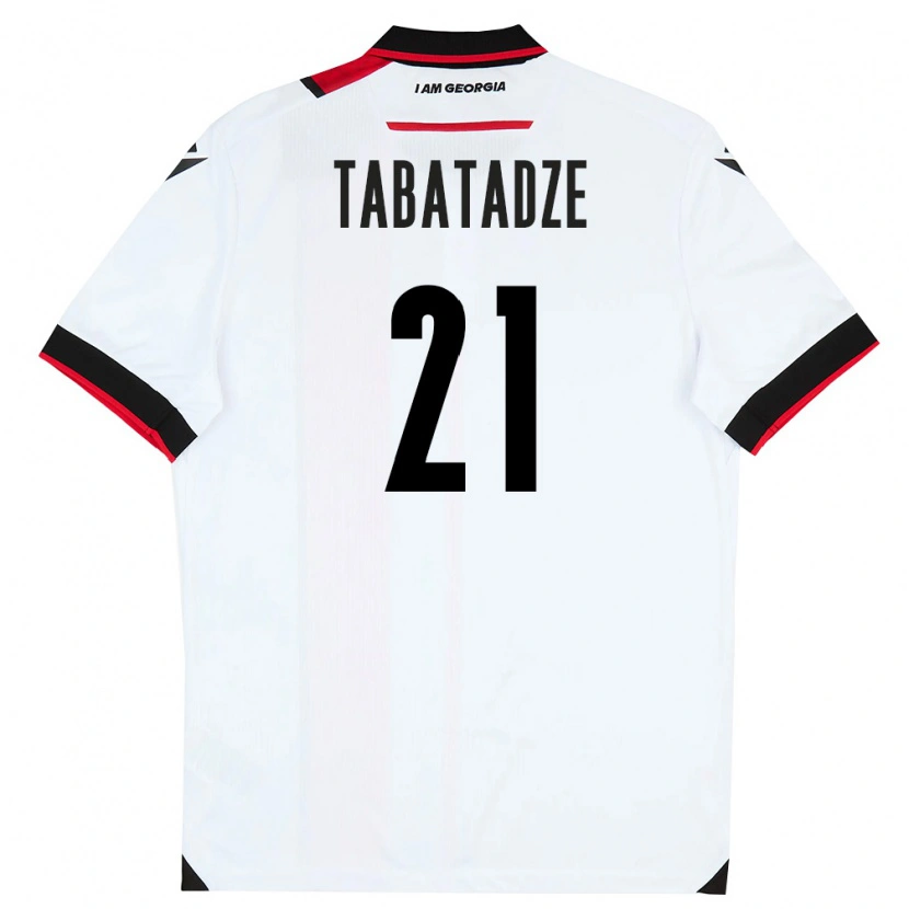 Danxen Barn Georgia Giorgi Tabatadze #21 Vit Svart Röd Hemmatröja Matchtröjor 26-28 Tröjor T-Tröja