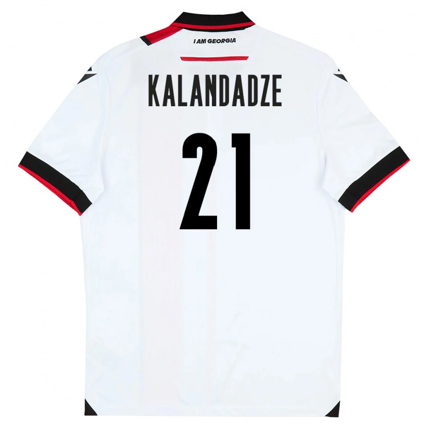 Danxen Barn Georgia Mariam Kalandadze #21 Vit Svart Röd Hemmatröja Matchtröjor 26-28 Tröjor T-Tröja