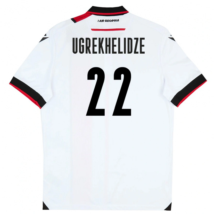 Danxen Barn Georgia Nikoloz Ugrekhelidze #22 Vit Svart Röd Hemmatröja Matchtröjor 26-28 Tröjor T-Tröja