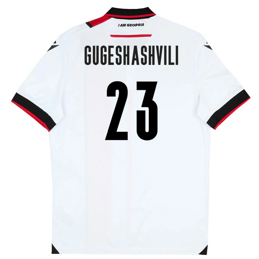 Danxen Barn Georgia Luka Gugeshashvili #23 Vit Svart Röd Hemmatröja Matchtröjor 26-28 Tröjor T-Tröja