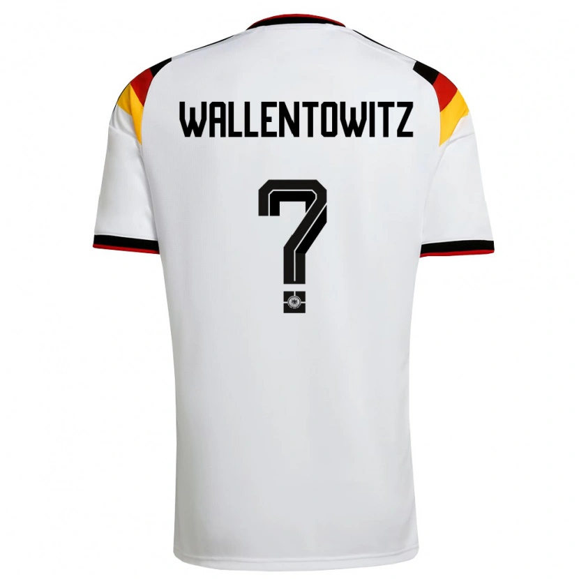 Danxen Barn Tyskland Mika Wallentowitz #0 Vit Svart Röd Hemmatröja Matchtröjor 26-28 Tröjor T-Tröja