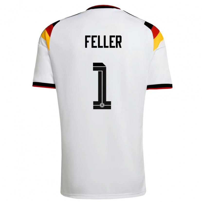 Danxen Barn Tyskland Frank Feller #1 Vit Svart Röd Hemmatröja Matchtröjor 26-28 Tröjor T-Tröja