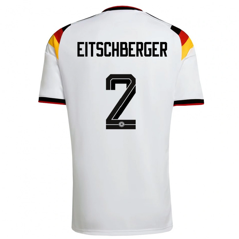 Danxen Barn Tyskland Julian Eitschberger #2 Vit Svart Röd Hemmatröja Matchtröjor 26-28 Tröjor T-Tröja