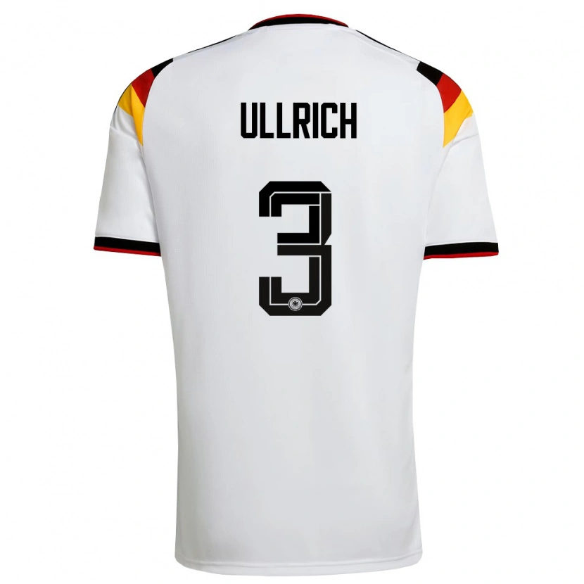 Danxen Barn Tyskland Lukas Ullrich #3 Vit Svart Röd Hemmatröja Matchtröjor 26-28 Tröjor T-Tröja
