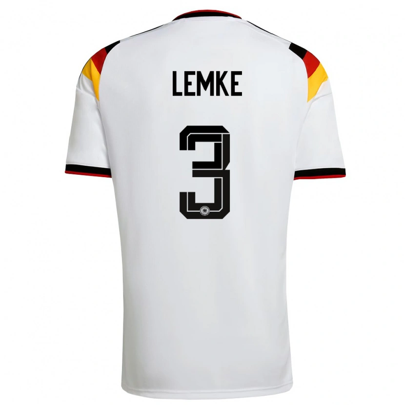 Danxen Barn Tyskland Louis Lemke #3 Vit Svart Röd Hemmatröja Matchtröjor 26-28 Tröjor T-Tröja