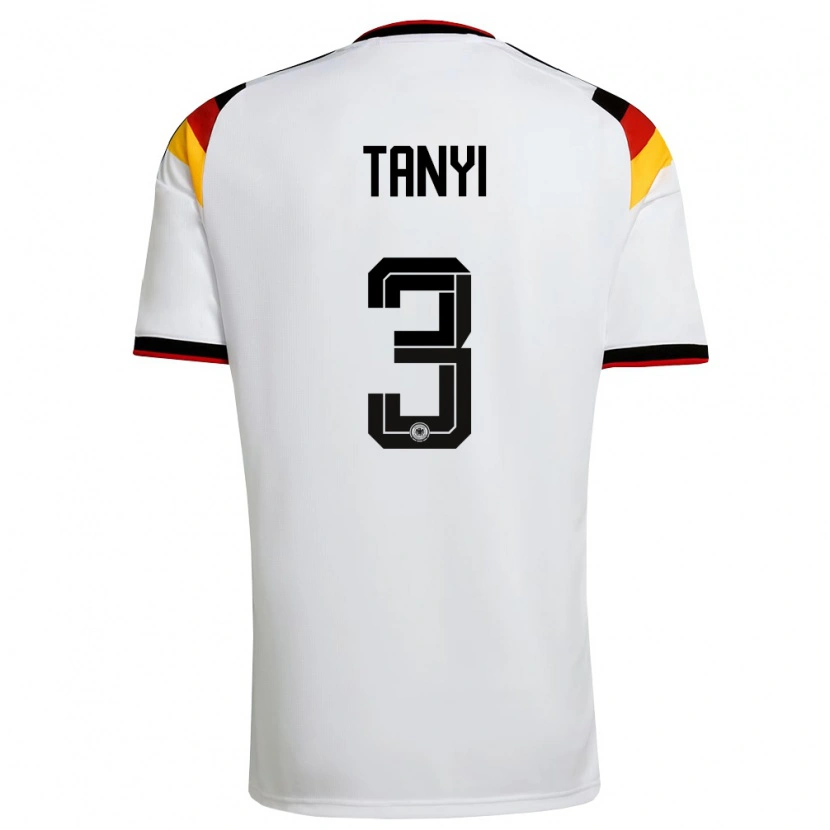Danxen Barn Tyskland Paul Tanyi #3 Vit Svart Röd Hemmatröja Matchtröjor 26-28 Tröjor T-Tröja