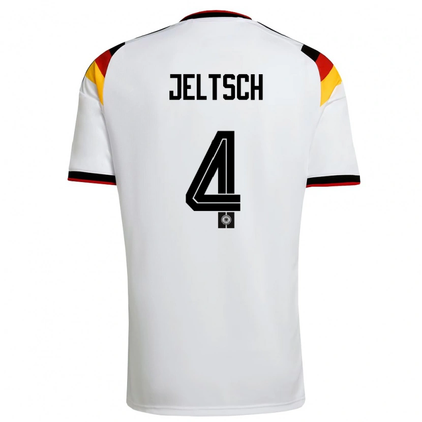 Danxen Barn Tyskland Finn Jeltsch #4 Vit Svart Röd Hemmatröja Matchtröjor 26-28 Tröjor T-Tröja
