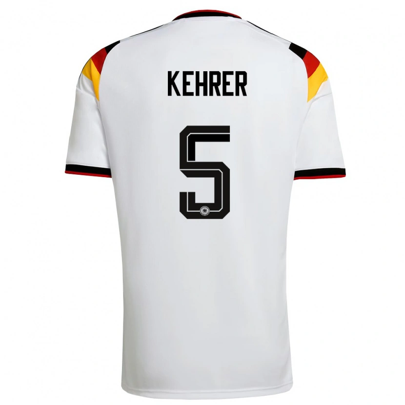 Danxen Barn Tyskland Thilo Kehrer #5 Vit Svart Röd Hemmatröja Matchtröjor 26-28 Tröjor T-Tröja