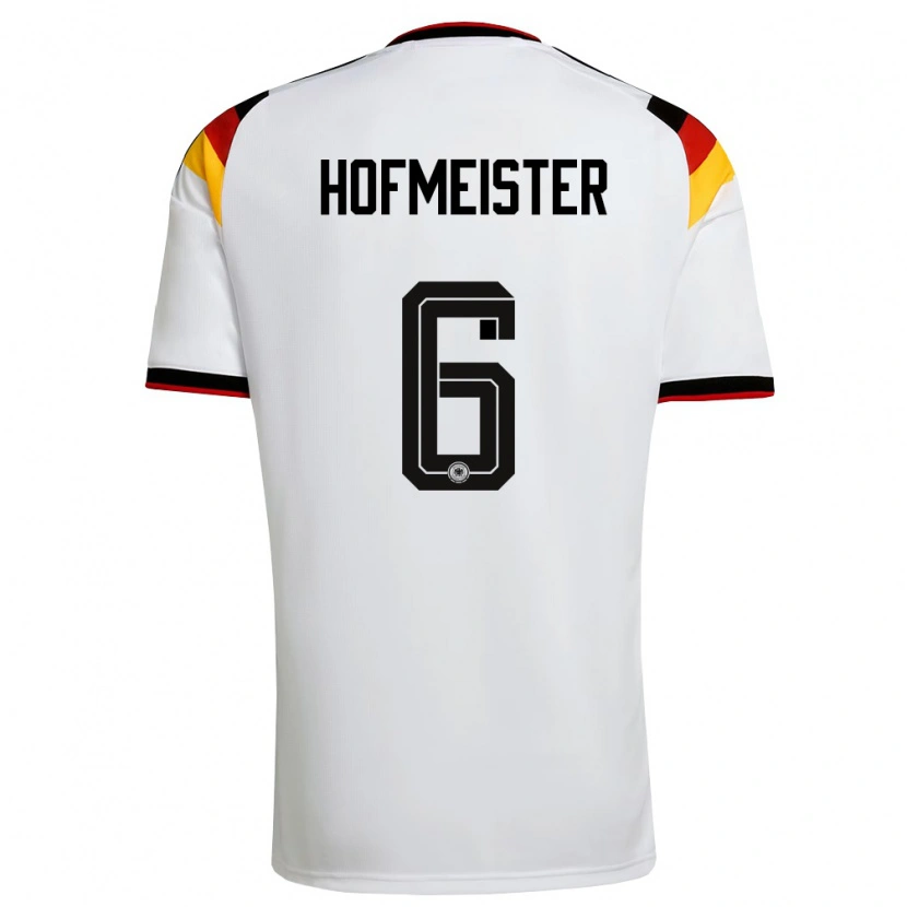 Danxen Barn Tyskland Dion Hofmeister #6 Vit Svart Röd Hemmatröja Matchtröjor 26-28 Tröjor T-Tröja