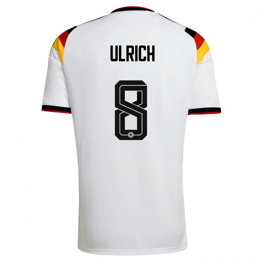 Danxen Barn Tyskland Laurin Ulrich #8 Vit Svart Röd Hemmatröja Matchtröjor 26-28 Tröjor T-Tröja
