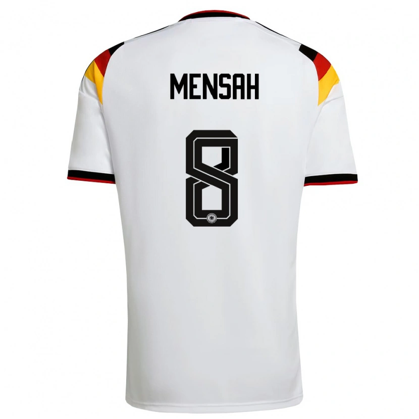 Danxen Barn Tyskland Naba Mensah #8 Vit Svart Röd Hemmatröja Matchtröjor 26-28 Tröjor T-Tröja