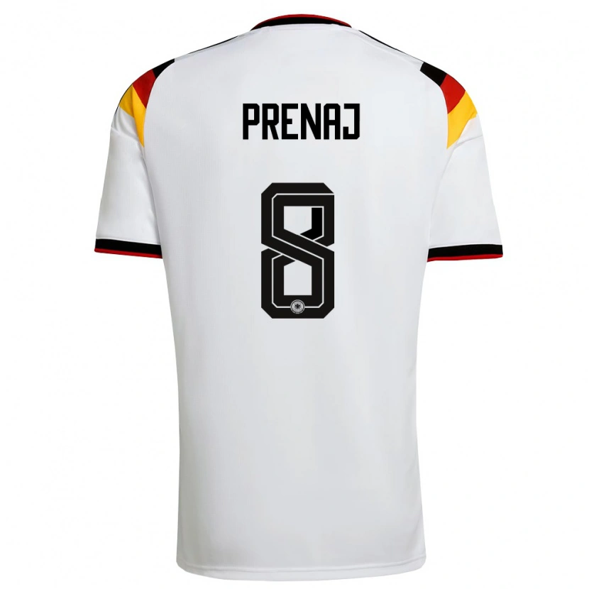 Danxen Barn Tyskland Christian Prenaj #8 Vit Svart Röd Hemmatröja Matchtröjor 26-28 Tröjor T-Tröja