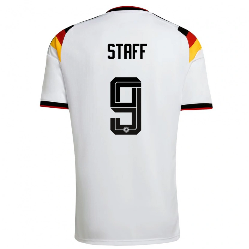 Danxen Barn Tyskland Alexander Staff #9 Vit Svart Röd Hemmatröja Matchtröjor 26-28 Tröjor T-Tröja