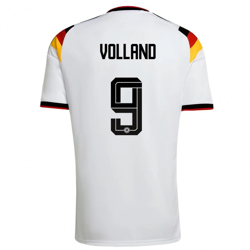 Danxen Barn Tyskland Kevin Volland #9 Vit Svart Röd Hemmatröja Matchtröjor 26-28 Tröjor T-Tröja