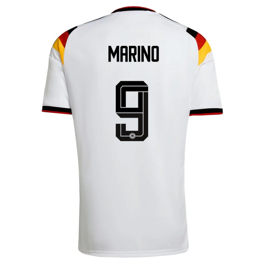 Danxen Barn Tyskland Stefano Marino #9 Vit Svart Röd Hemmatröja Matchtröjor 26-28 Tröjor T-Tröja