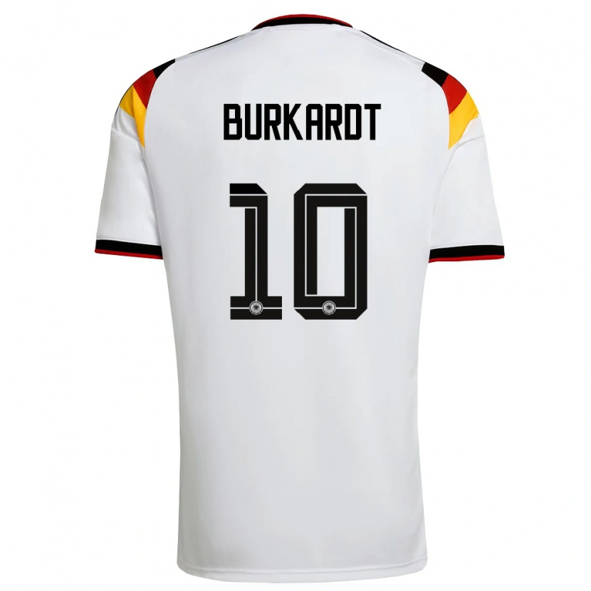 Danxen Barn Tyskland Jonathan Burkardt #10 Vit Svart Röd Hemmatröja Matchtröjor 26-28 Tröjor T-Tröja