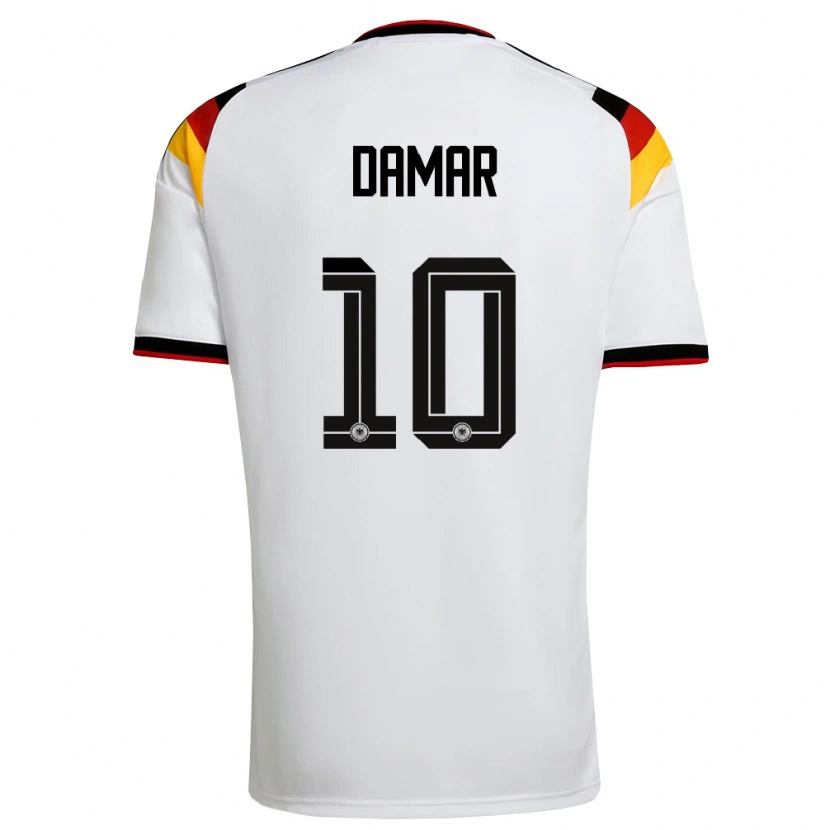 Danxen Barn Tyskland Muhammed Damar #10 Vit Svart Röd Hemmatröja Matchtröjor 26-28 Tröjor T-Tröja