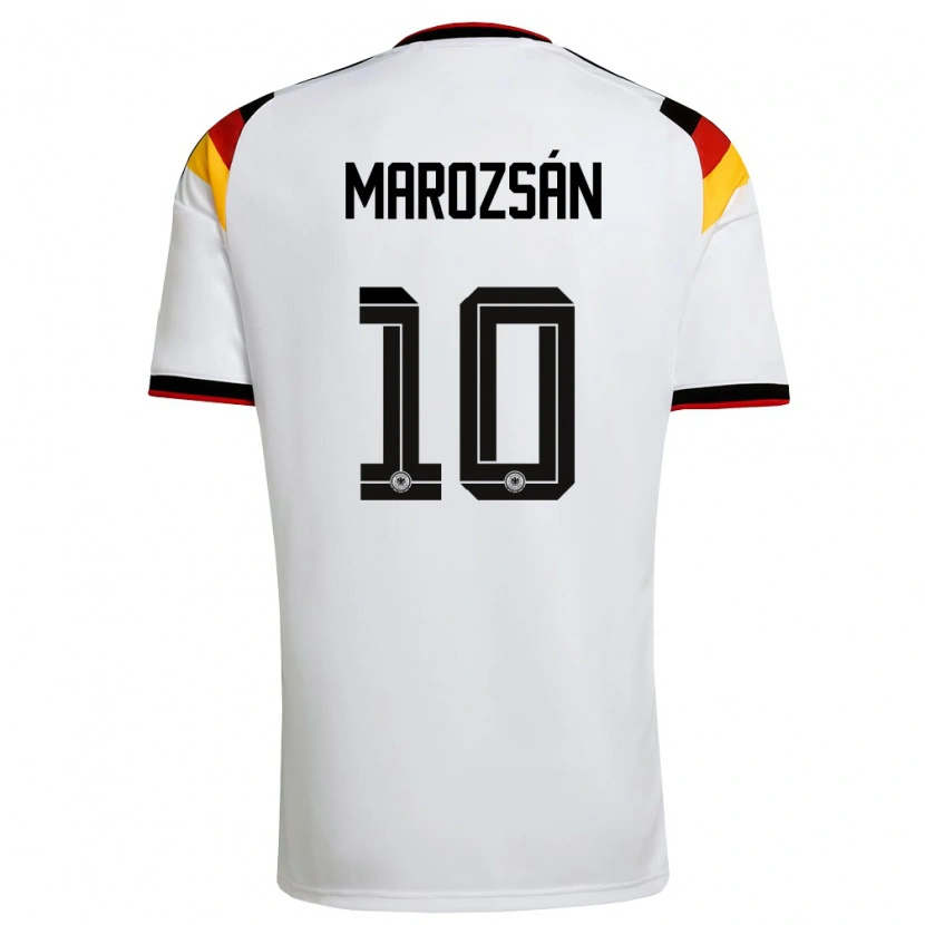 Danxen Barn Tyskland Dzsenifer Marozsan #10 Vit Svart Röd Hemmatröja Matchtröjor 26-28 Tröjor T-Tröja