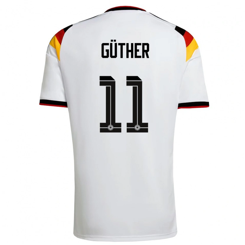 Danxen Barn Tyskland Linus Güther #11 Vit Svart Röd Hemmatröja Matchtröjor 26-28 Tröjor T-Tröja