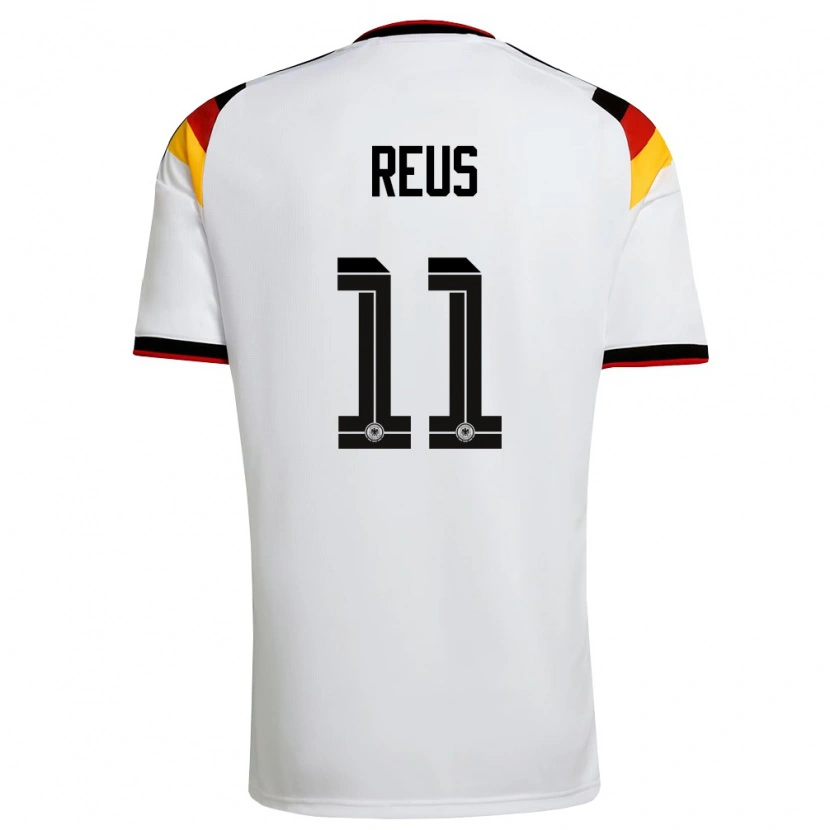 Danxen Barn Tyskland Marco Reus #11 Vit Svart Röd Hemmatröja Matchtröjor 26-28 Tröjor T-Tröja