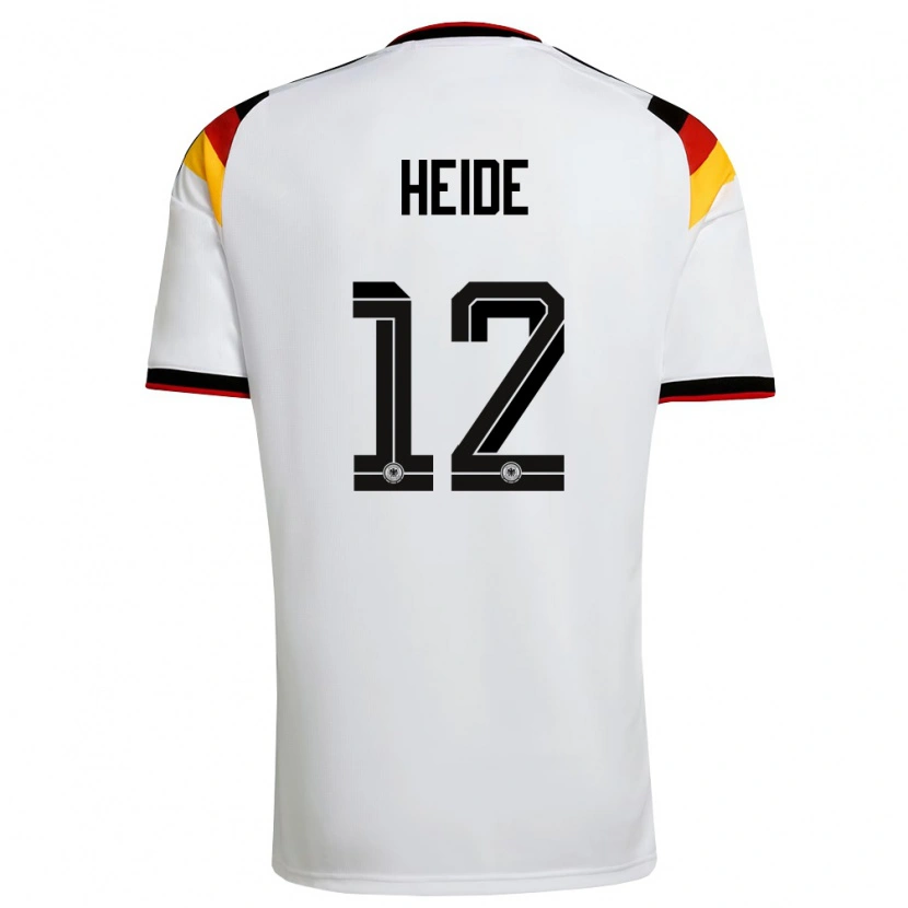 Danxen Barn Tyskland Konstantin Heide #12 Vit Svart Röd Hemmatröja Matchtröjor 26-28 Tröjor T-Tröja