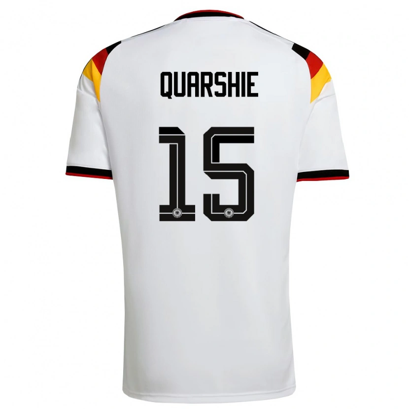 Danxen Barn Tyskland Joshua Quarshie #15 Vit Svart Röd Hemmatröja Matchtröjor 26-28 Tröjor T-Tröja