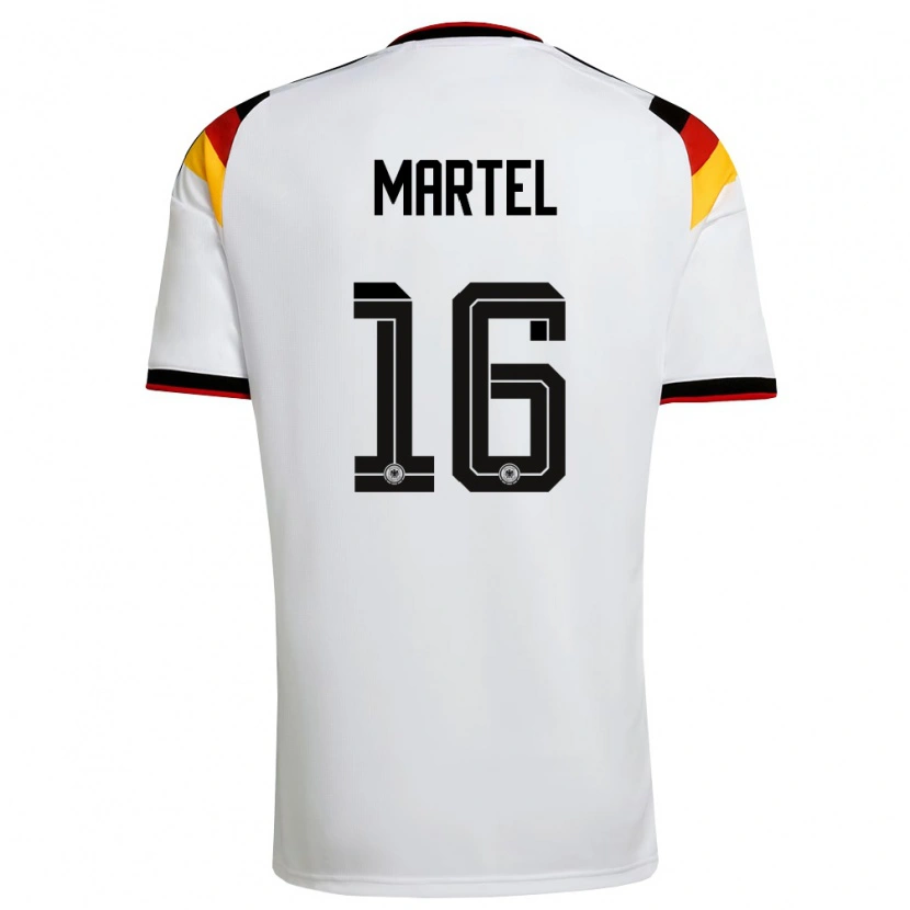 Danxen Barn Tyskland Eric Martel #16 Vit Svart Röd Hemmatröja Matchtröjor 26-28 Tröjor T-Tröja