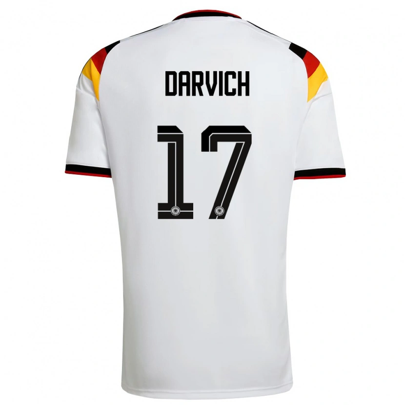 Danxen Barn Tyskland Noah Darvich #17 Vit Svart Röd Hemmatröja Matchtröjor 26-28 Tröjor T-Tröja