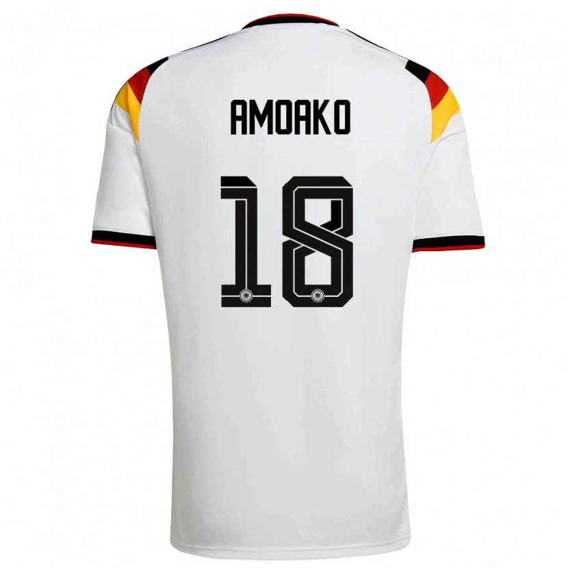 Danxen Barn Tyskland Kofi Amoako #18 Vit Svart Röd Hemmatröja Matchtröjor 26-28 Tröjor T-Tröja