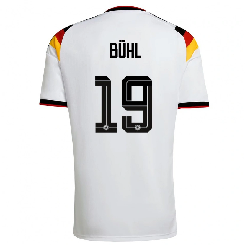 Danxen Barn Tyskland Klara Buhl #19 Vit Svart Röd Hemmatröja Matchtröjor 26-28 Tröjor T-Tröja