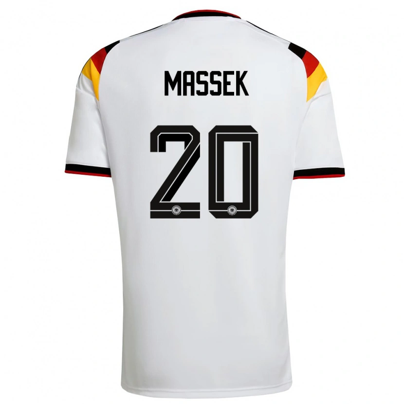 Danxen Barn Tyskland Ivan Massek #20 Vit Svart Röd Hemmatröja Matchtröjor 26-28 Tröjor T-Tröja
