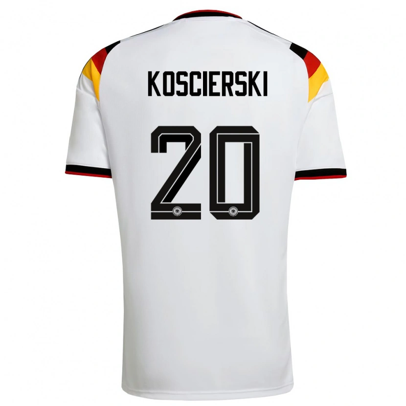 Danxen Barn Tyskland Filip Koscierski #20 Vit Svart Röd Hemmatröja Matchtröjor 26-28 Tröjor T-Tröja