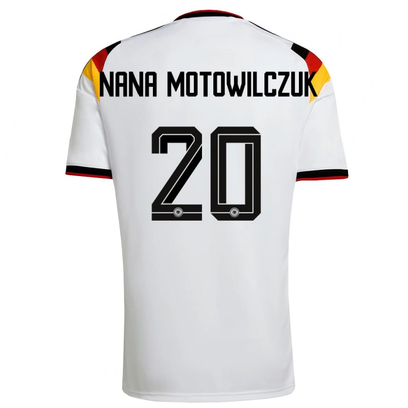 Danxen Barn Tyskland Kevin Nana Motowilczuk #20 Vit Svart Röd Hemmatröja Matchtröjor 26-28 Tröjor T-Tröja