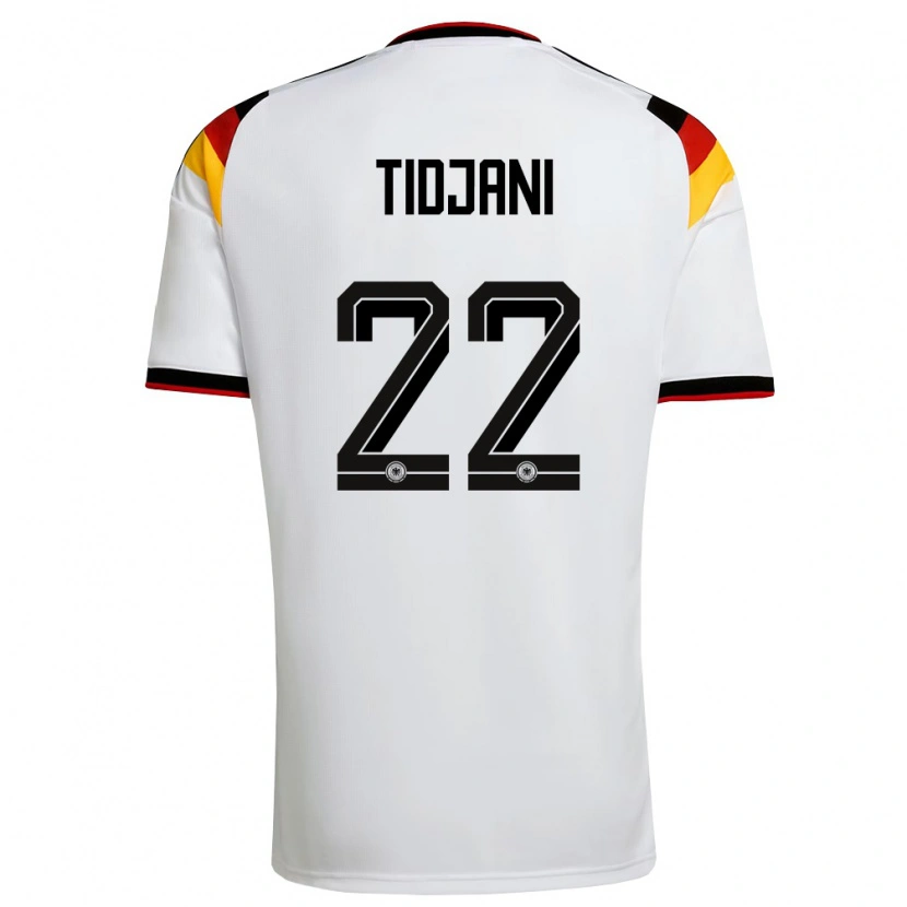 Danxen Barn Tyskland Nouh Tidjani #22 Vit Svart Röd Hemmatröja Matchtröjor 26-28 Tröjor T-Tröja