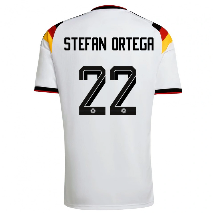 Danxen Barn Tyskland Stefan Ortega #22 Vit Svart Röd Hemmatröja Matchtröjor 26-28 Tröjor T-Tröja