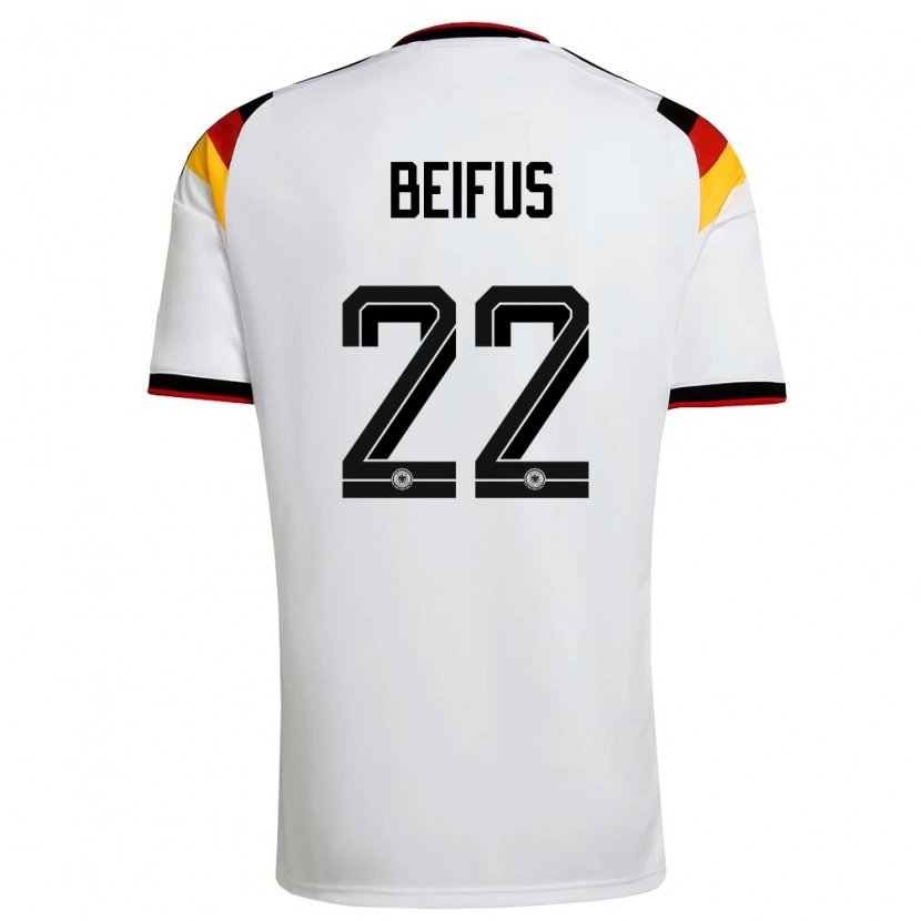 Danxen Barn Tyskland Marcel Beifus #22 Vit Svart Röd Hemmatröja Matchtröjor 26-28 Tröjor T-Tröja