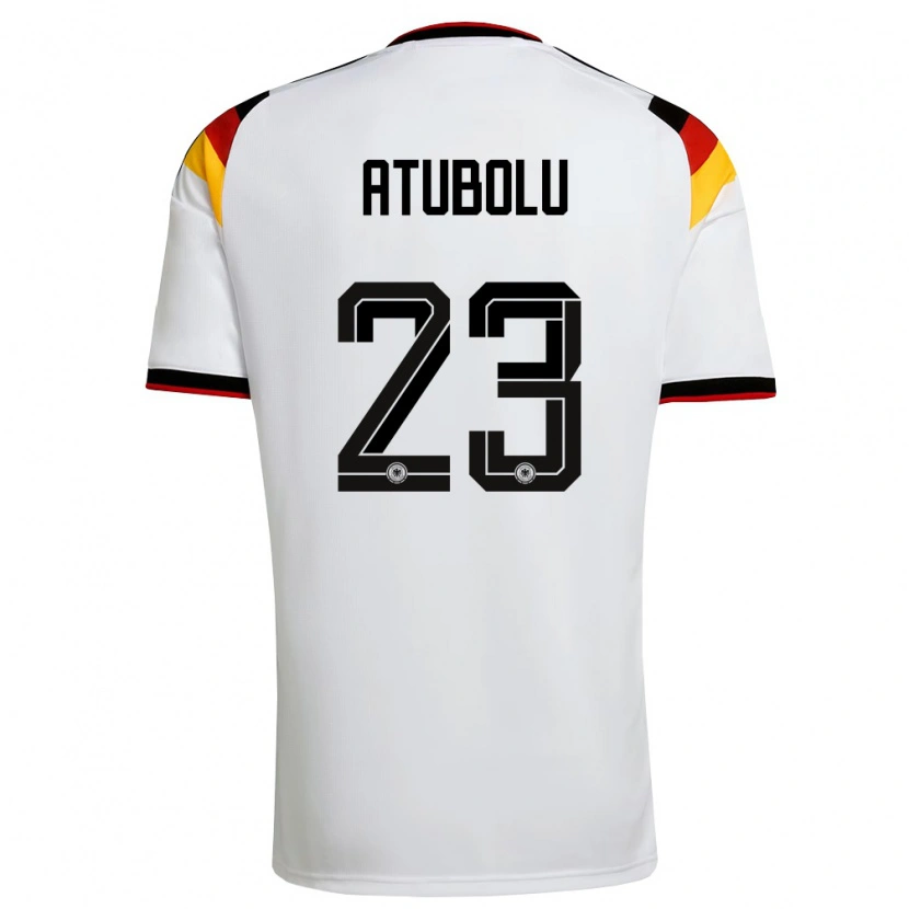 Danxen Barn Tyskland Noah Atubolu #23 Vit Svart Röd Hemmatröja Matchtröjor 26-28 Tröjor T-Tröja