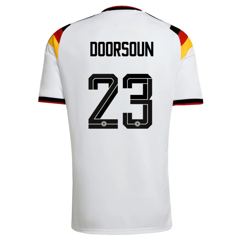 Danxen Barn Tyskland Sara Doorsoun #23 Vit Svart Röd Hemmatröja Matchtröjor 26-28 Tröjor T-Tröja