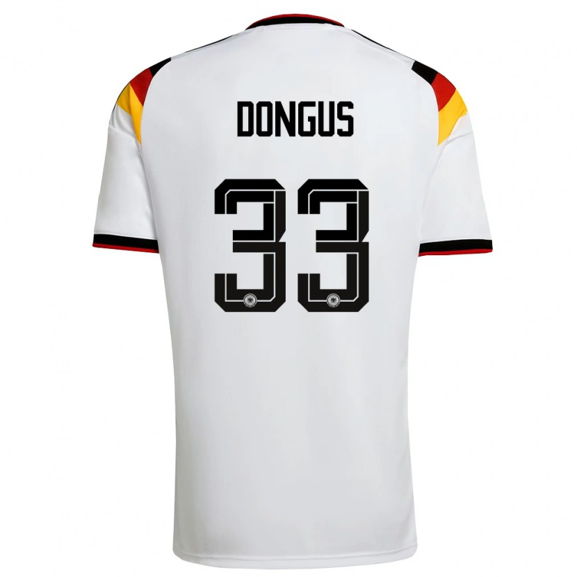 Danxen Barn Tyskland Fabienne Dongus #33 Vit Svart Röd Hemmatröja Matchtröjor 26-28 Tröjor T-Tröja