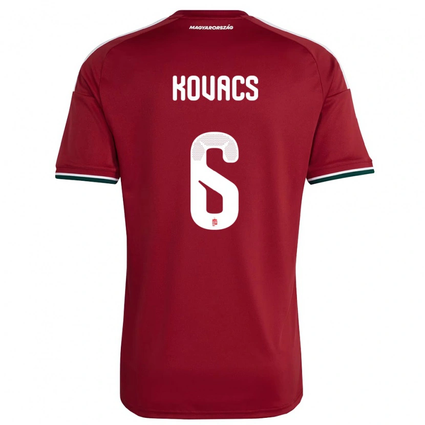 Danxen Barn Ungern Noel Kovács #6 Röd Vit Grön Hemmatröja Matchtröjor 26-28 Tröjor T-Tröja