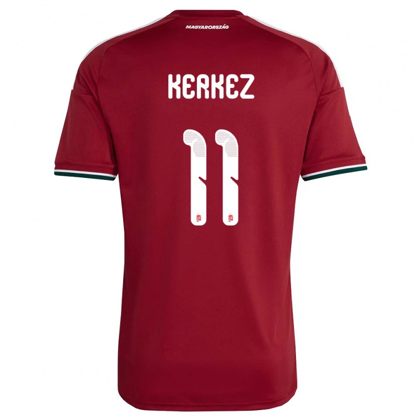 Danxen Barn Ungern Milos Kerkez #11 Röd Vit Grön Hemmatröja Matchtröjor 26-28 Tröjor T-Tröja