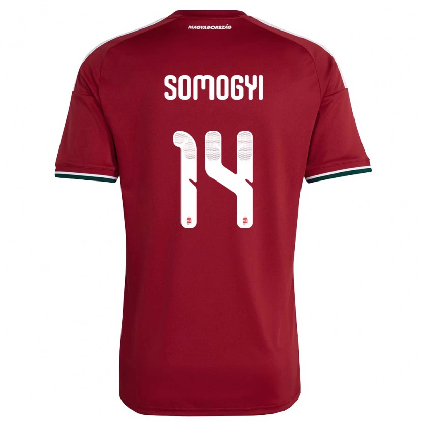 Danxen Barn Ungern Ádám Somogyi #14 Röd Vit Grön Hemmatröja Matchtröjor 26-28 Tröjor T-Tröja